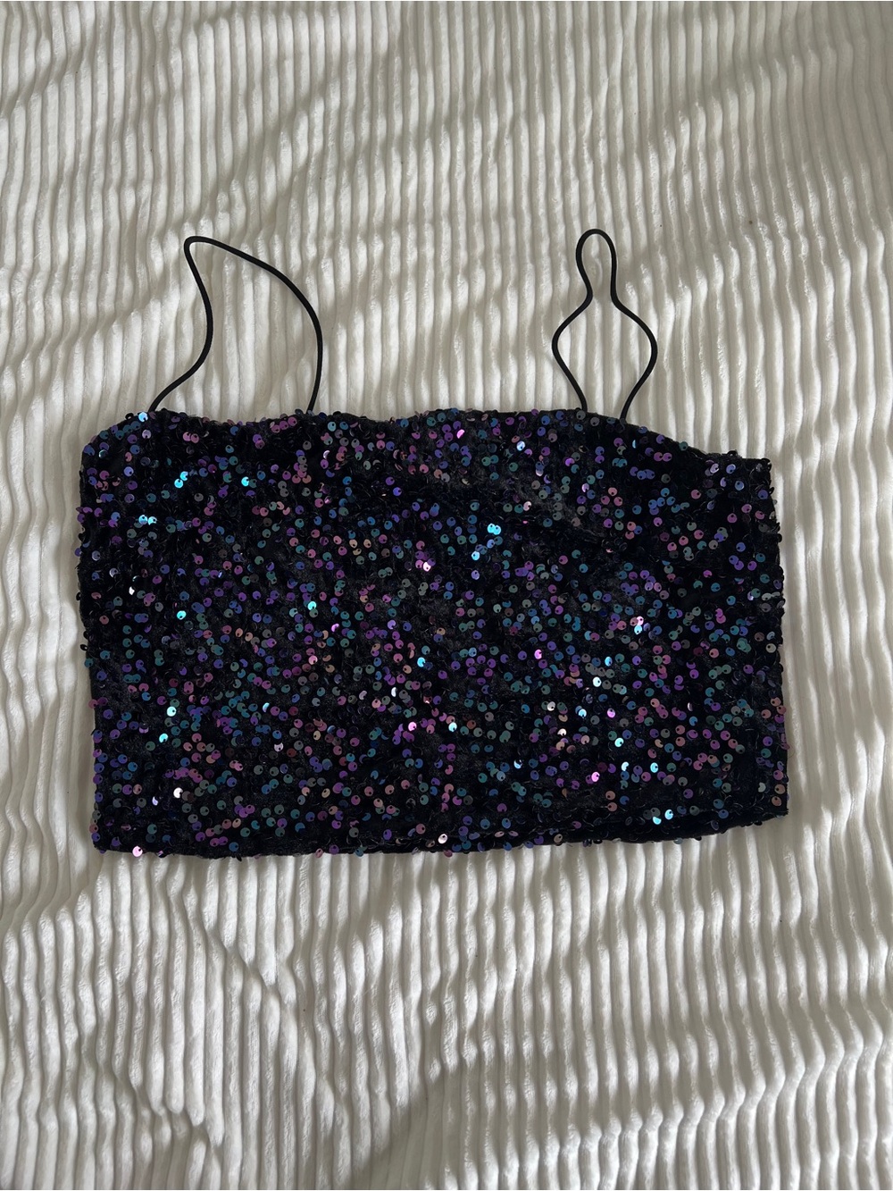 Sequin crop top - L